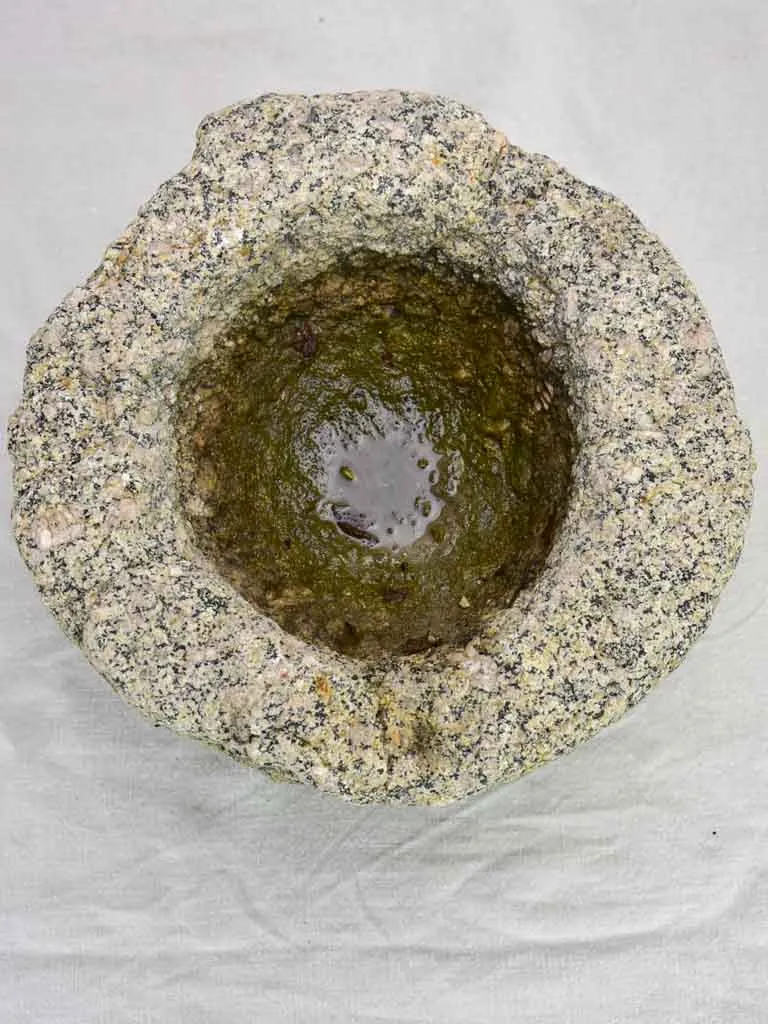 Rustic salvaged granite trough / planter - small 13"