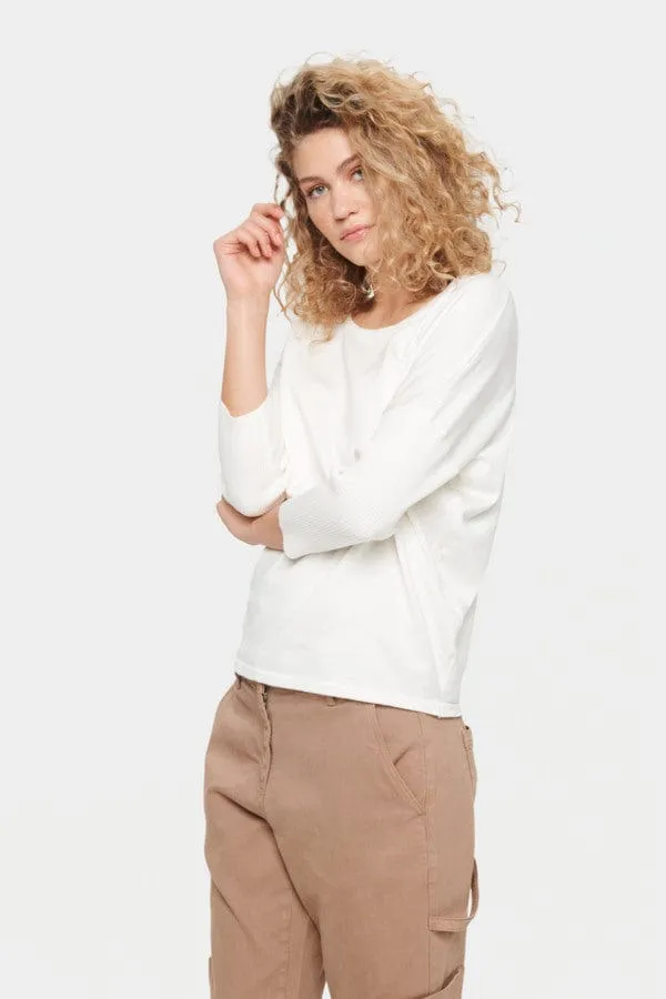 Saint Tropez Relaxed Lightweight Jumper Ice White