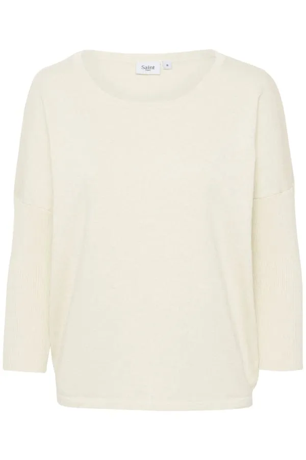Saint Tropez Relaxed Lightweight Jumper Ice White