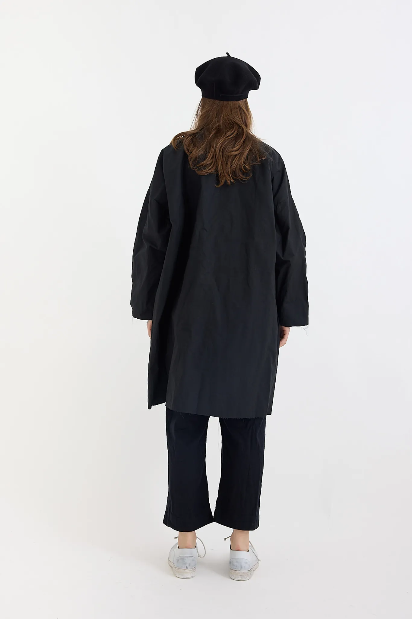 SCHA - Button-Down Volume Coat- Black