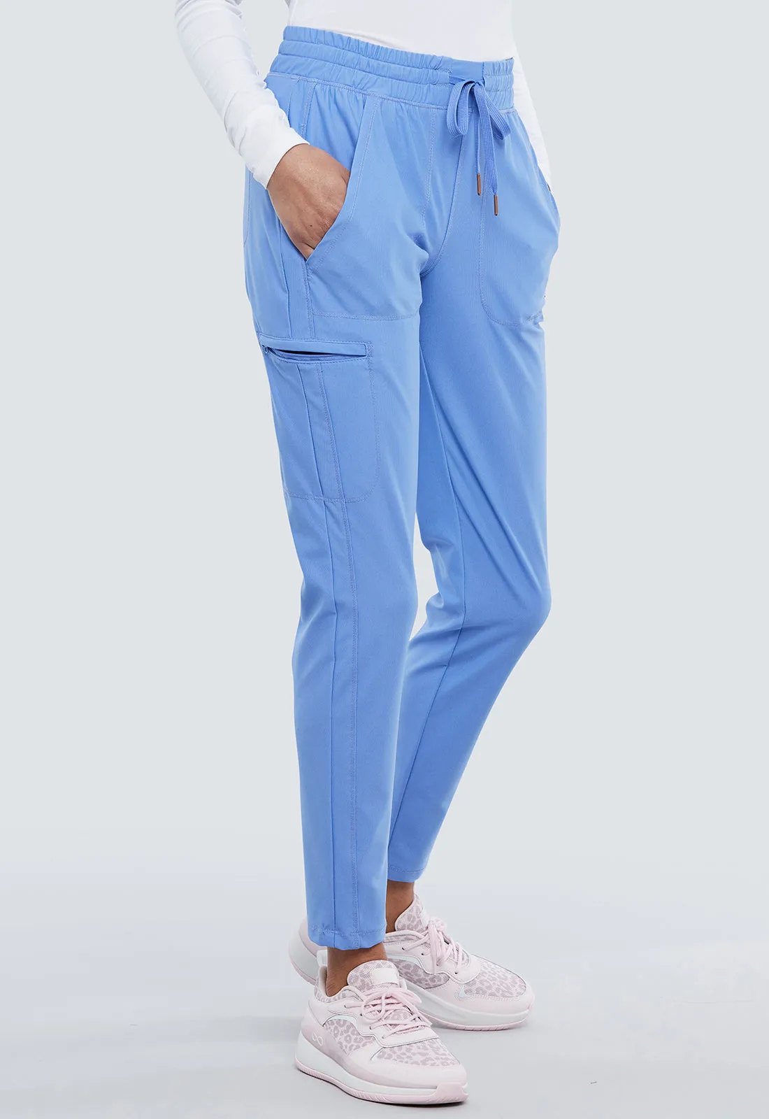 Scrub Pants - Cherokee Women's Form Mid Rise Tapered Leg Drawstring Pant - Ciel, CK095