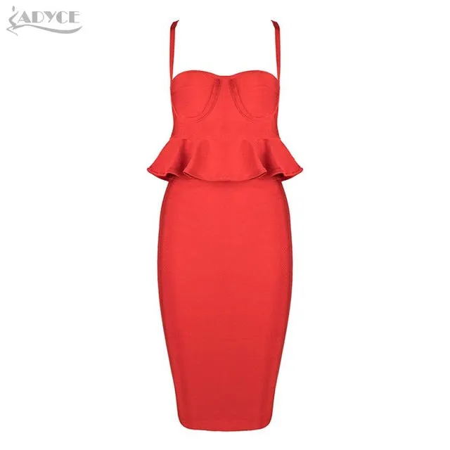 Sexy Women Spaghetti Strap Ruffles Hem Cropped Top& Skirt  Woman Set