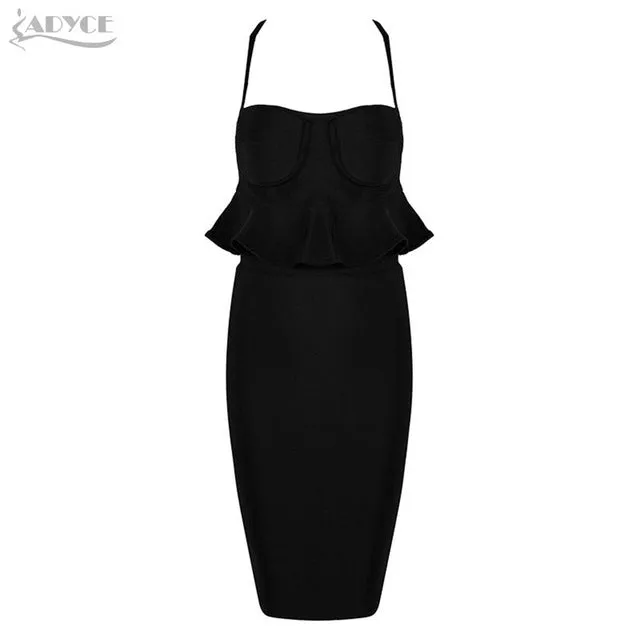 Sexy Women Spaghetti Strap Ruffles Hem Cropped Top& Skirt  Woman Set