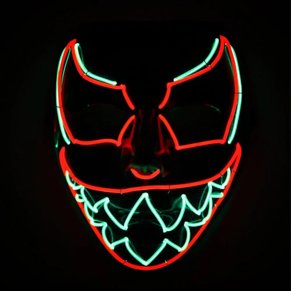 Sharp Tooth EL Wire Mask (Red/Neon Green)