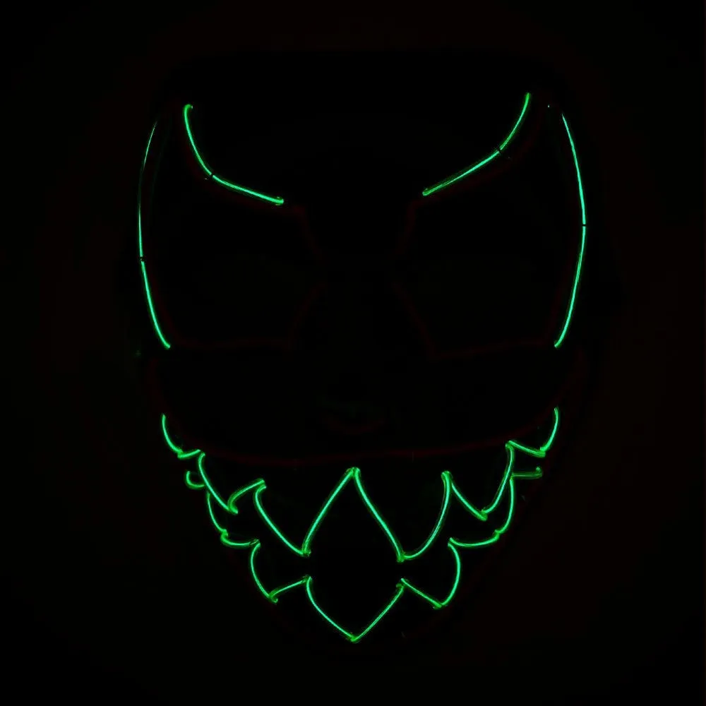 Sharp Tooth EL Wire Mask (Red/Neon Green)
