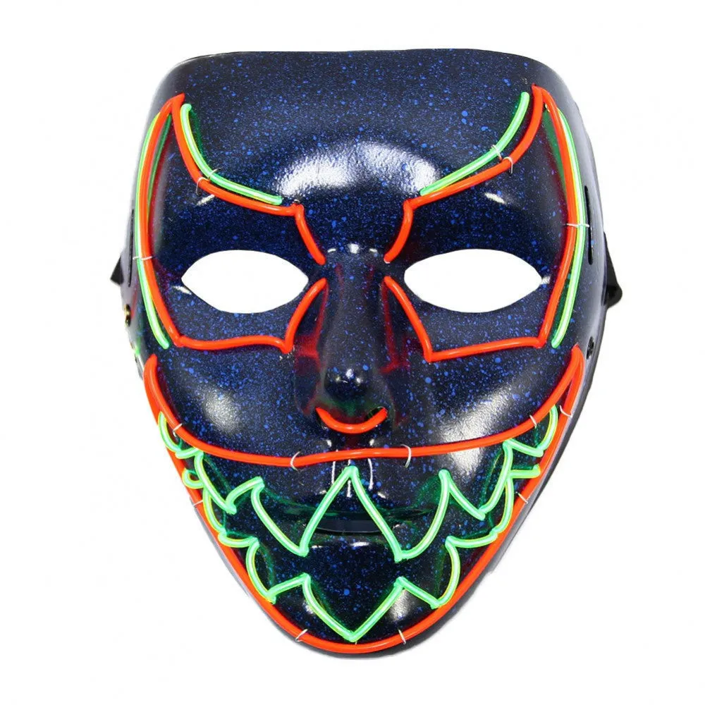 Sharp Tooth EL Wire Mask (Red/Neon Green)