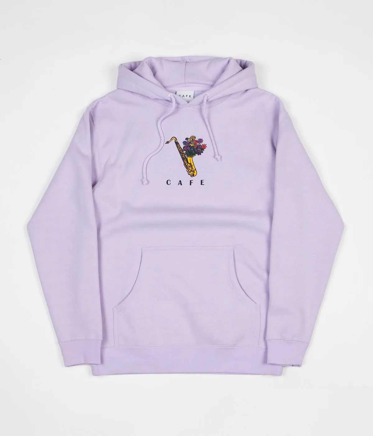 Skateboard Cafe Sax Flowers Hoodie - Lavender