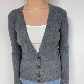Slate Grey Cashmere V-Neck Cardigan Small