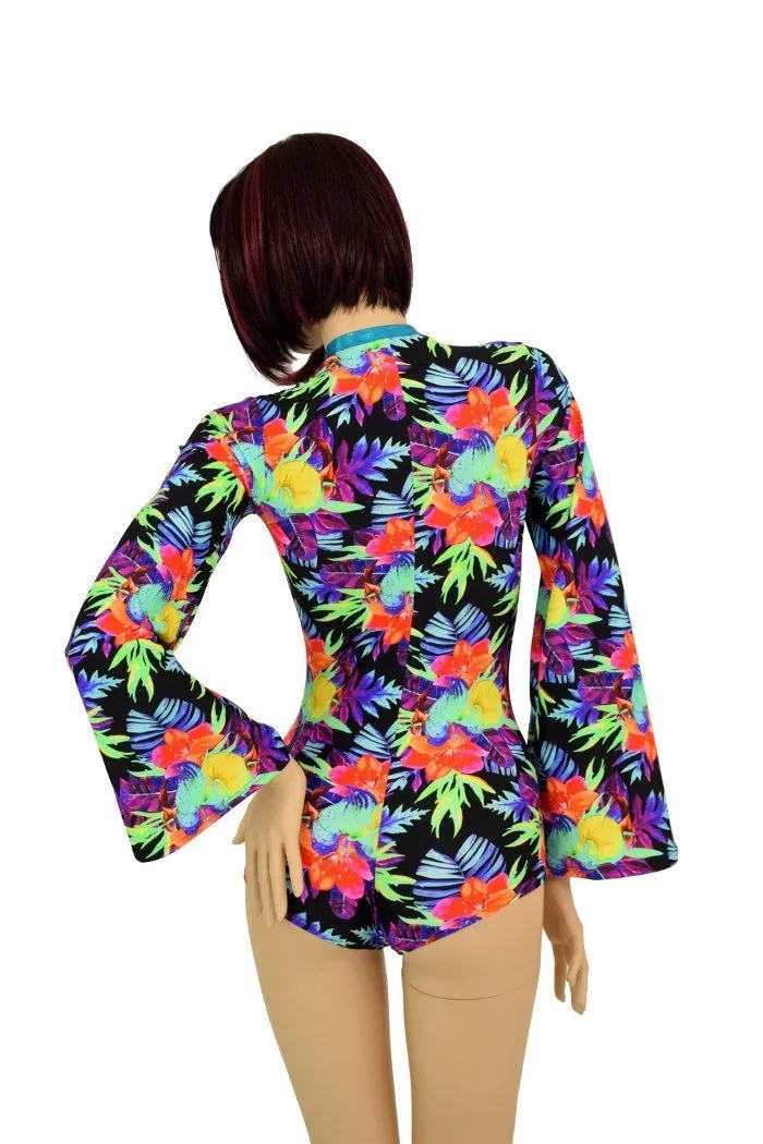 Sonic Bloom Plunging V Romper