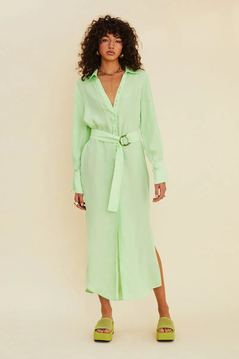 Suboo Halley Long Sleeved Shirt Dress - Mint