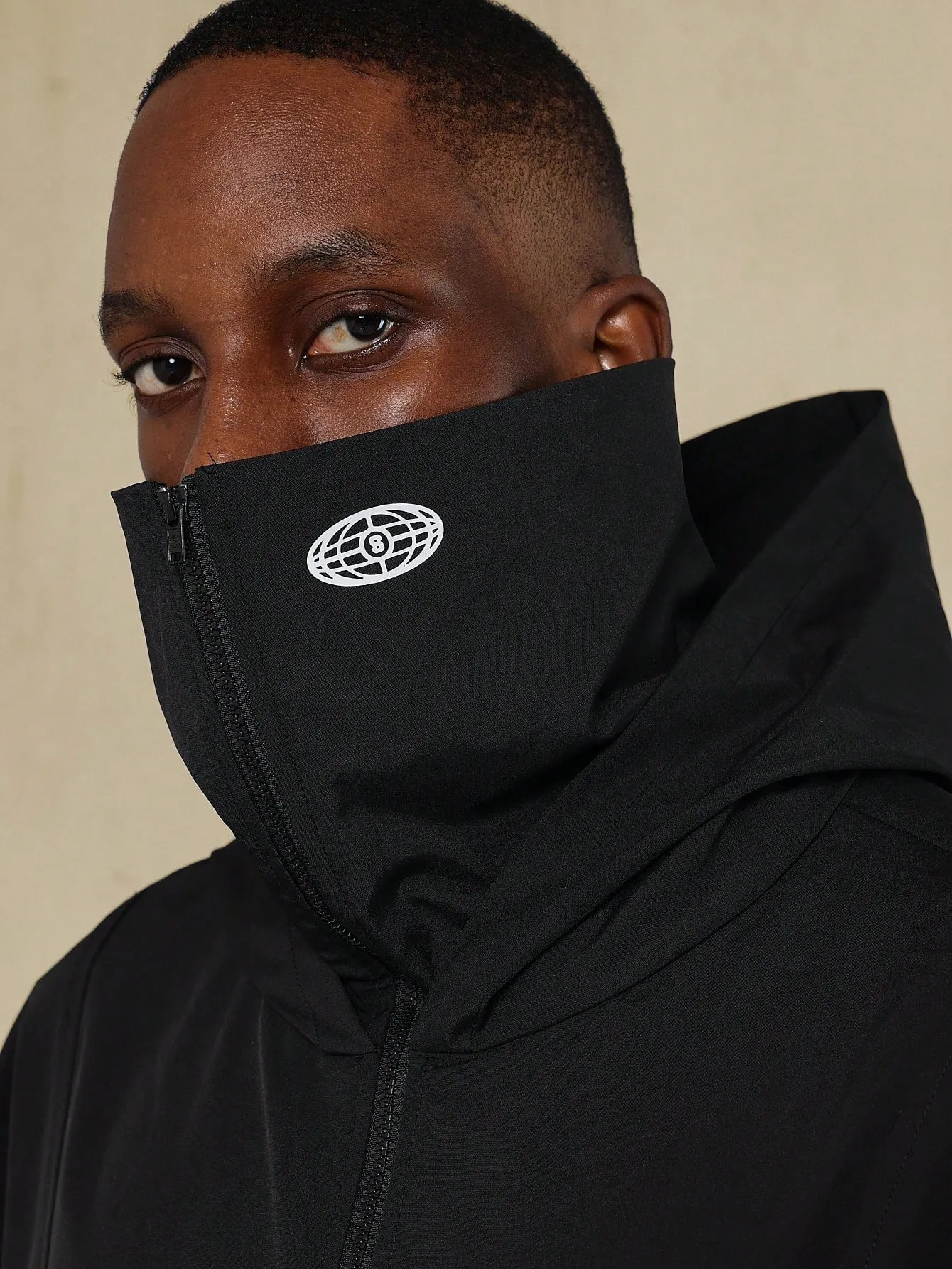 SUMWON Nylon Half Zip Mask Hoodie