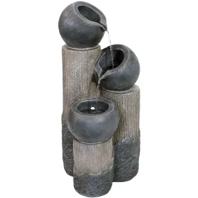 Sunnydaze Tiered Cascading Cups Solar Fountain with Battery Backup - 29"