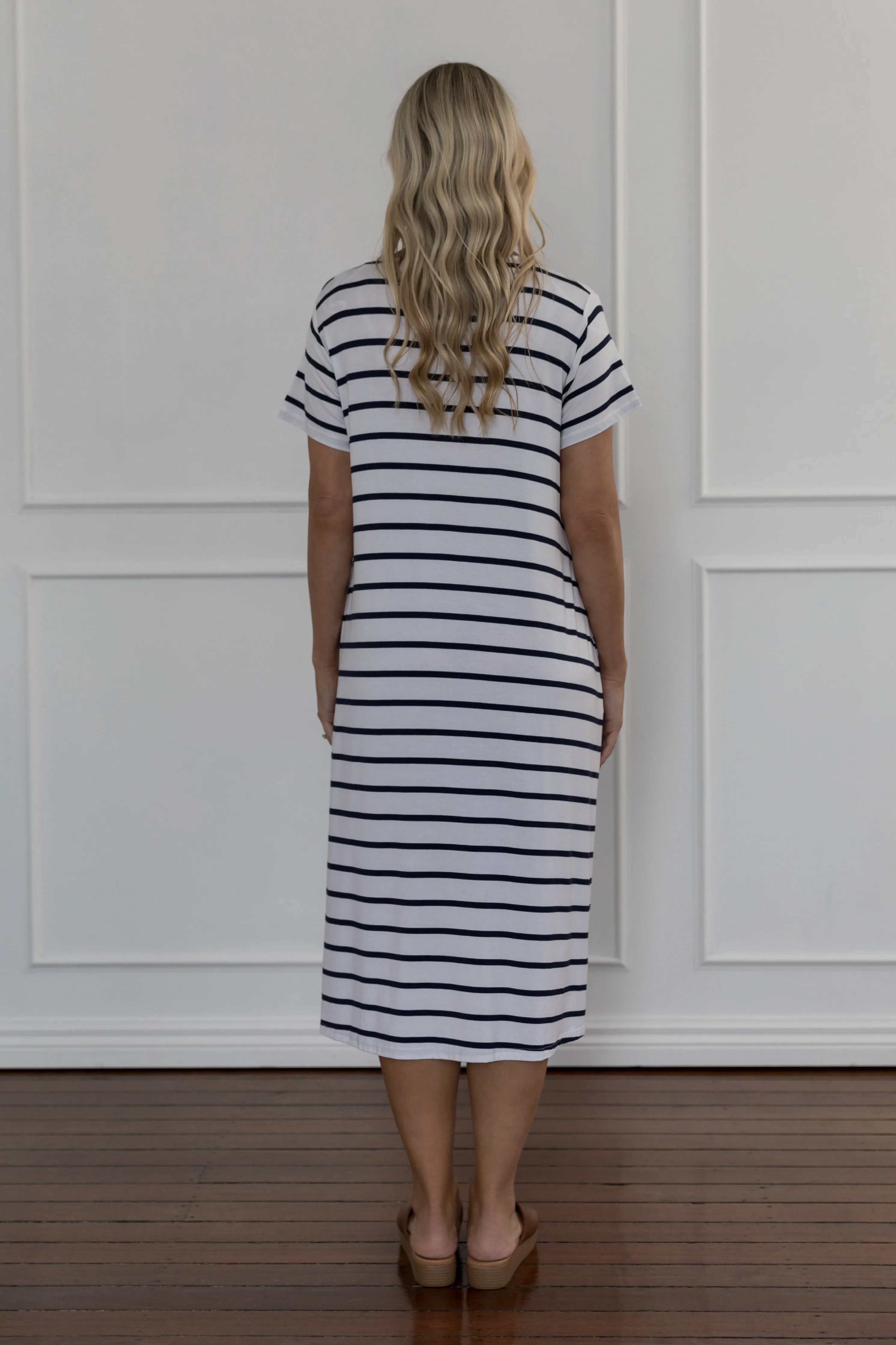 T-Shirt Dress | Navy/White Stripe
