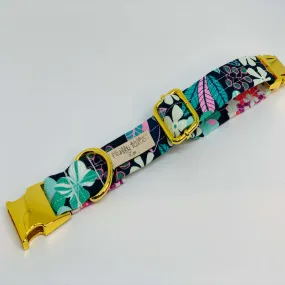 The 'Blue & Green Mint Flowers' Collar