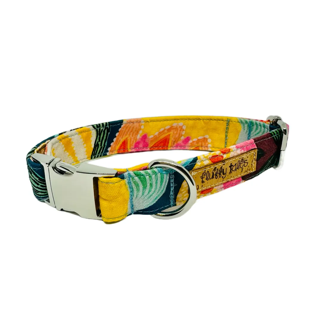 The 'Blue Bush Flora' Dog Collar