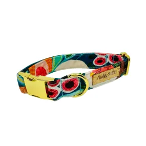 The 'Blue Bush Flora' Dog Collar