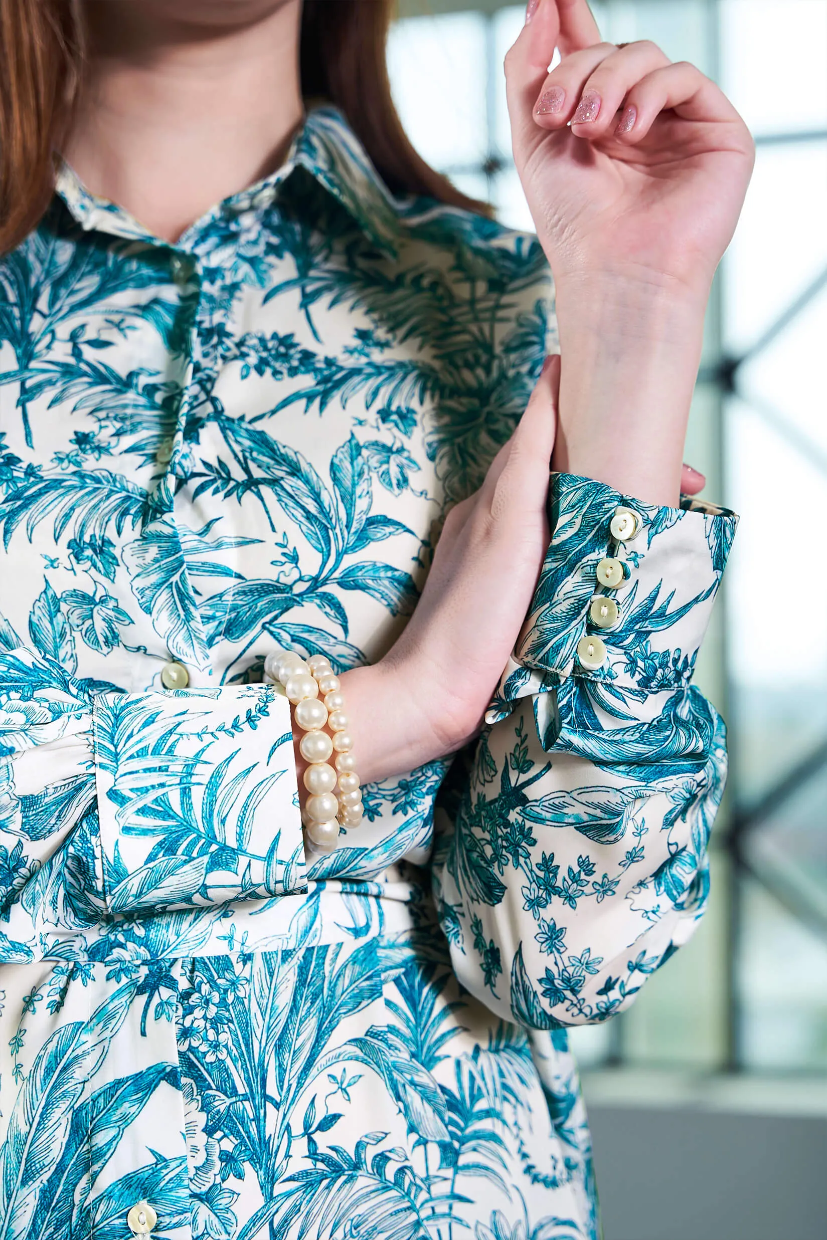 Tropical Tie Belt Shirt Dress