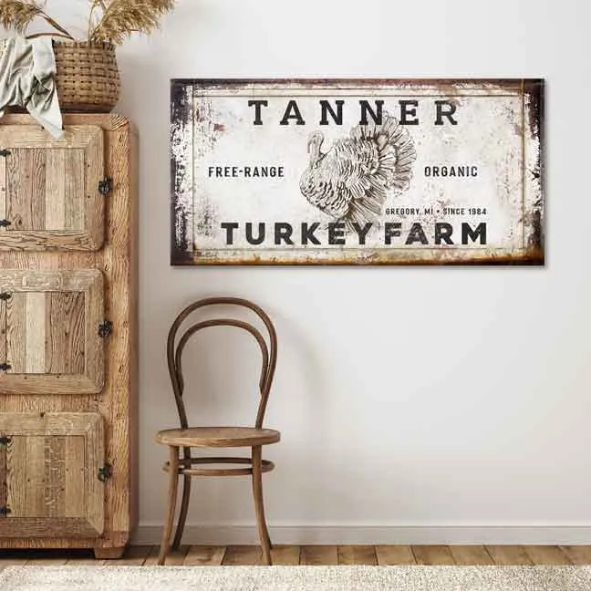 Turkey Hunting Decor in Farmhouse Style Family Name