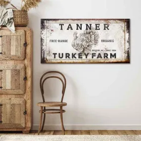 Turkey Hunting Decor in Farmhouse Style Family Name