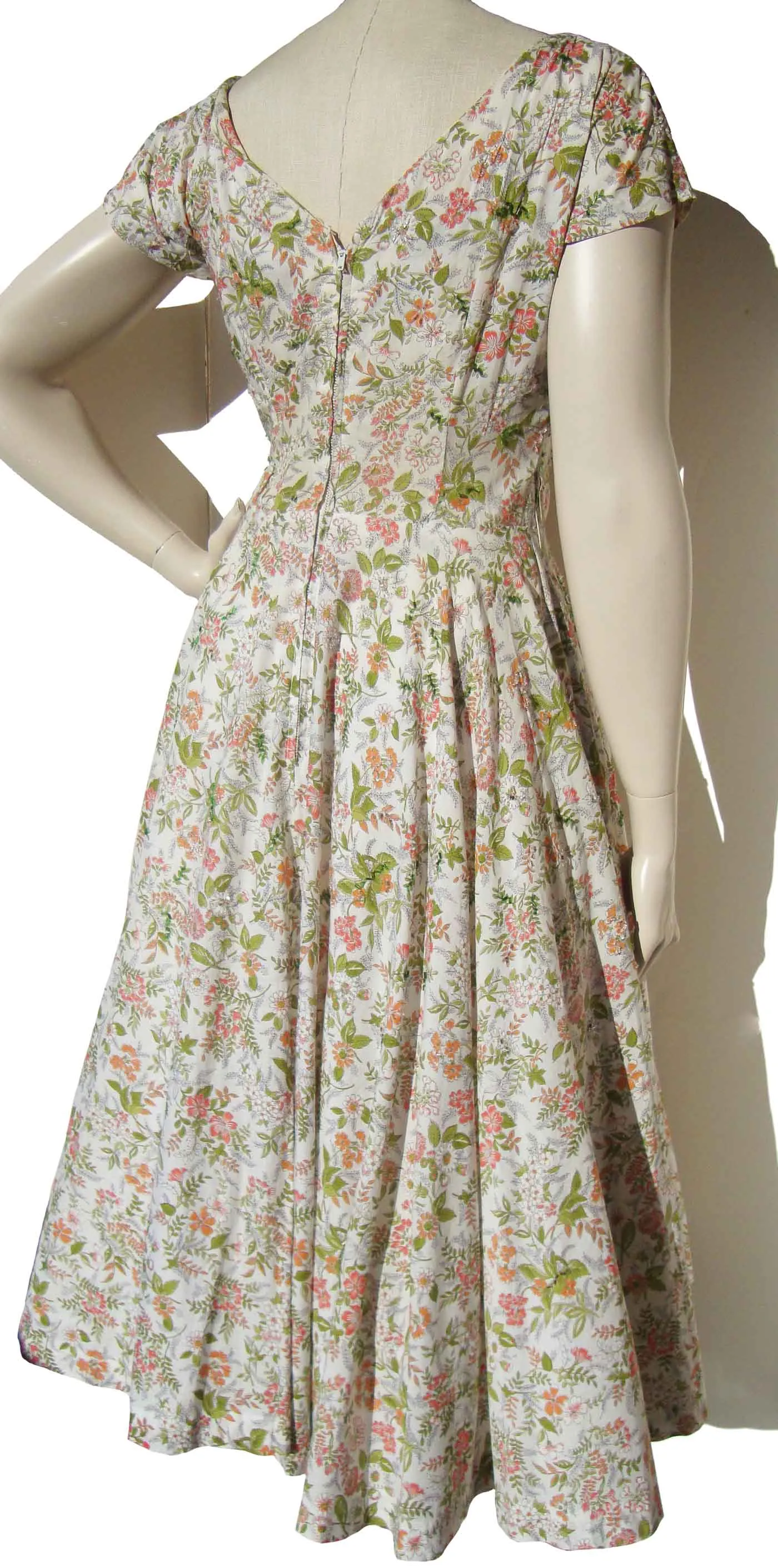 Vintage 50s Dress Cotton Floral Print Circle Skirt S / M – by Razook’s