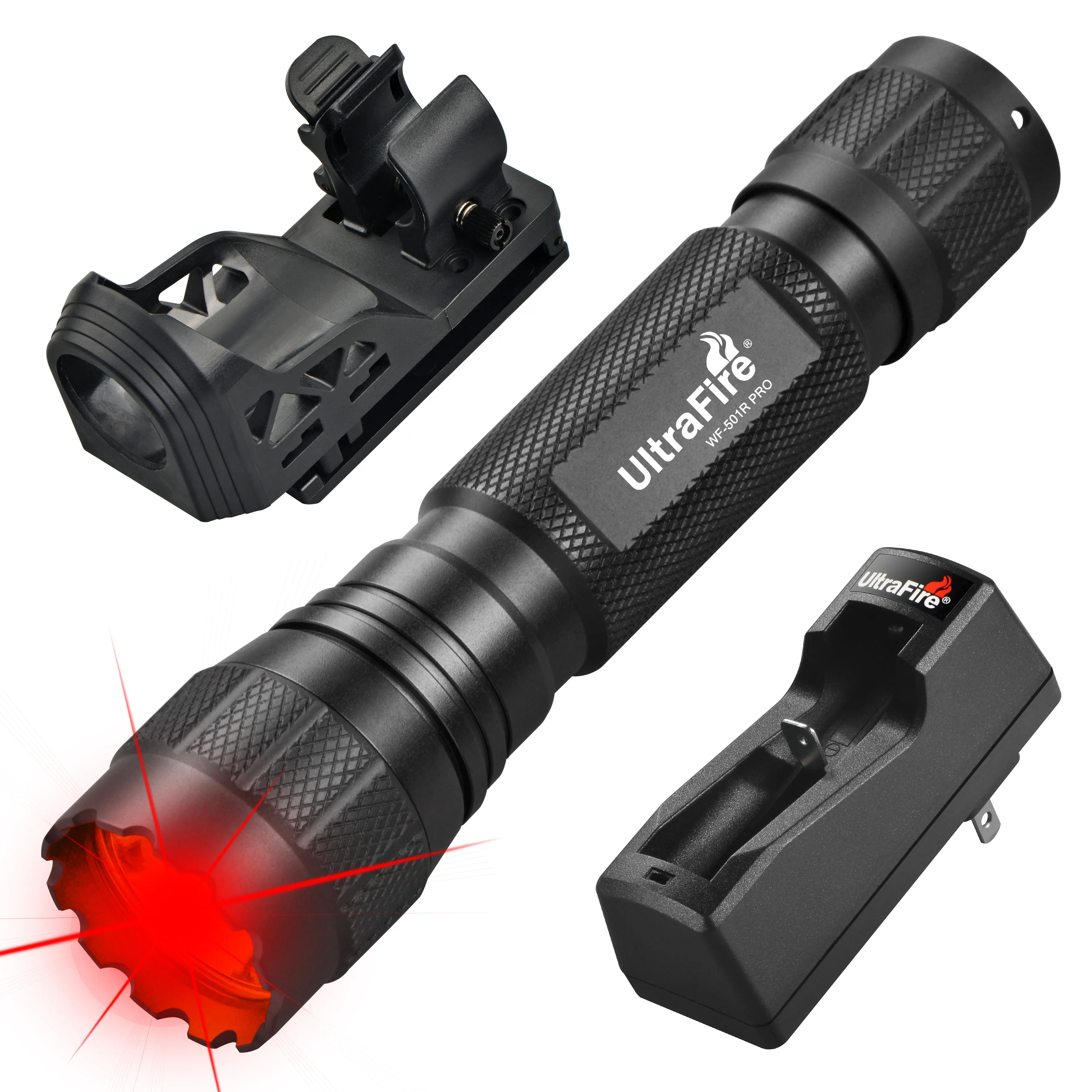 WF-501R PRO Red LED Hunting Flashlight
