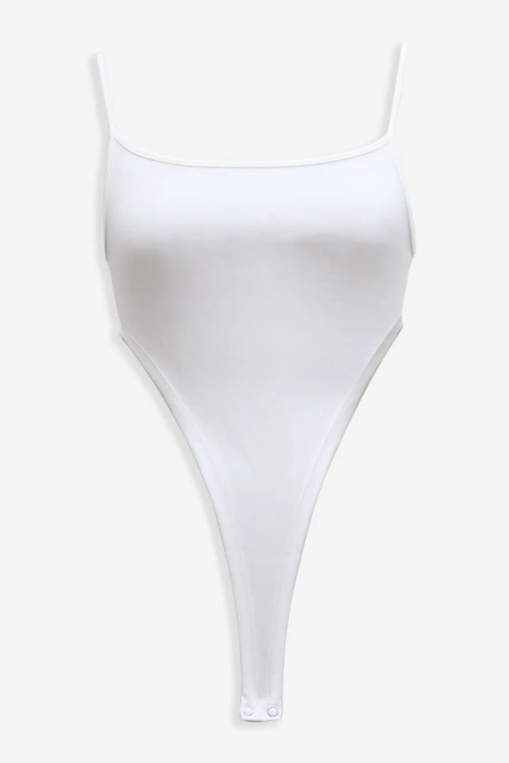 White Extra Deep Strap Bodysuit