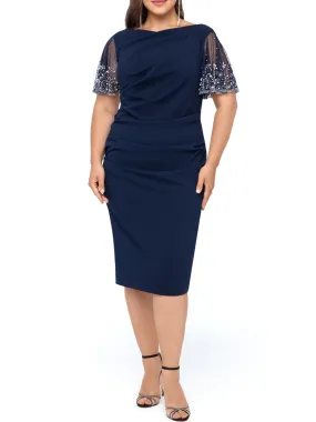 Women's Beaded Dress,Navy