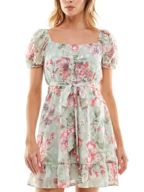 Women's Floral Printed Flare Dress,Multi