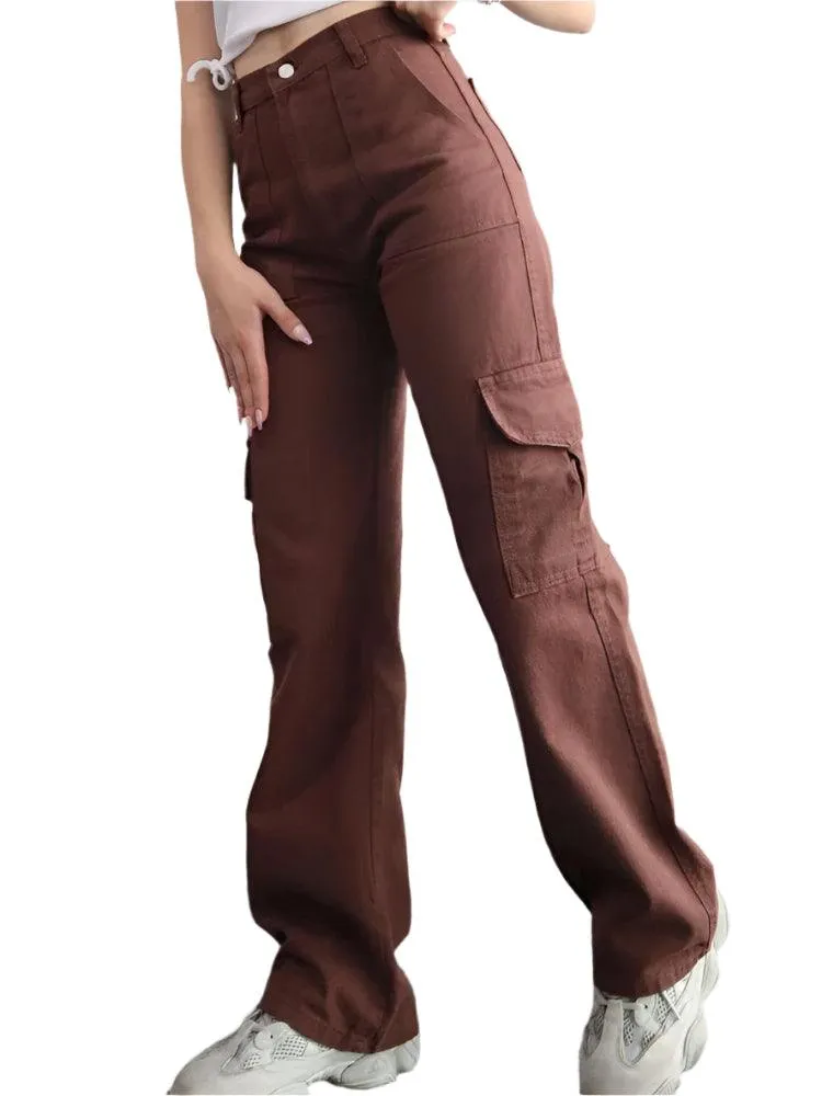Y2K Vintage Cargo Pants – Harajuku Techwear Wide-Leg Joggers for Women